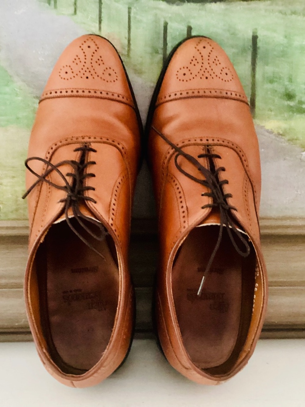 Allen Edmonds Stratton Captoe Oxford Dress Shoe Brown Walnut 10.5 EE Leather USA